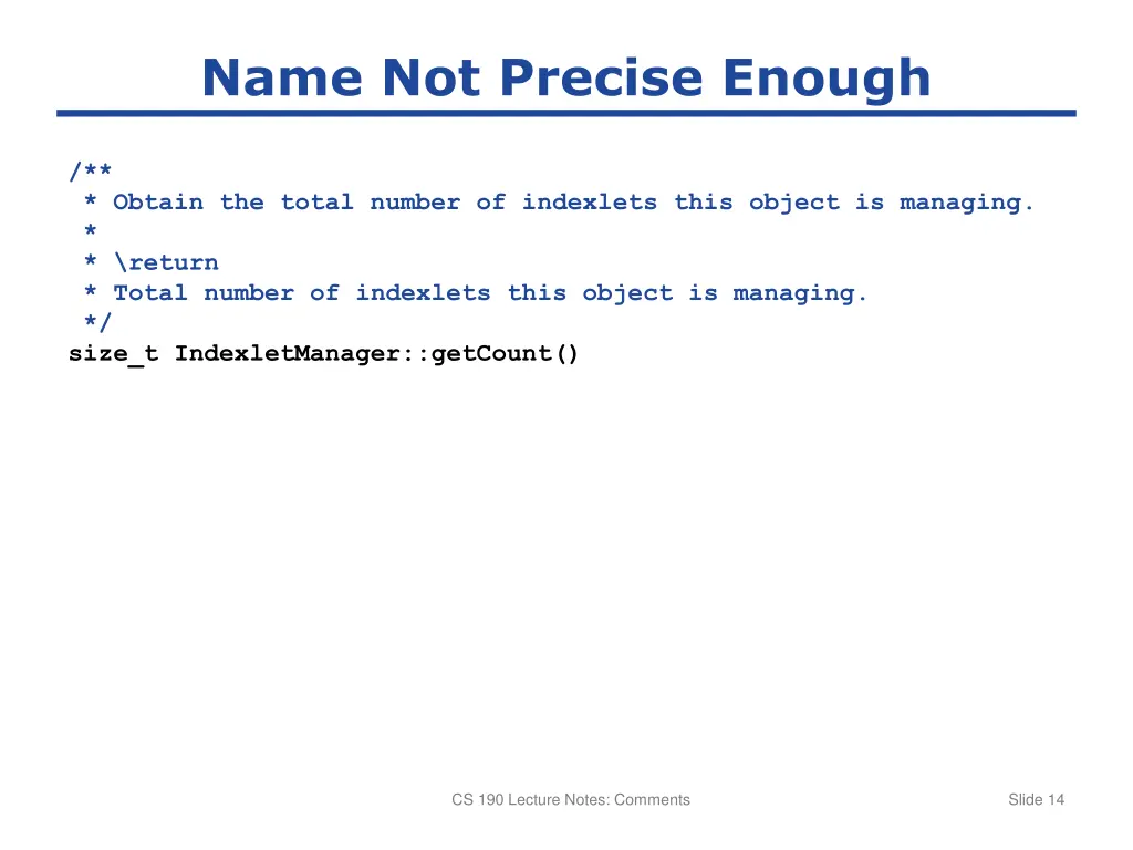 name not precise enough