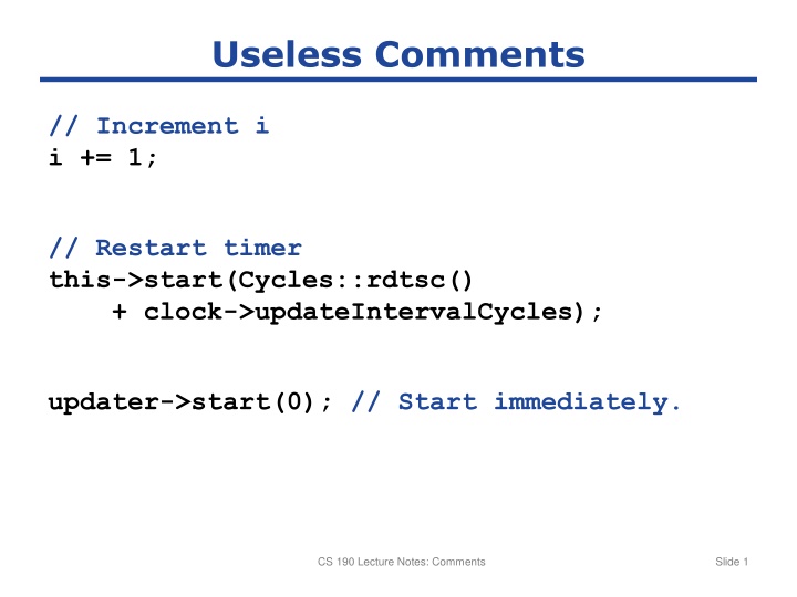 useless comments