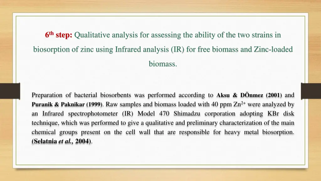 6 th step qualitative analysis for assessing