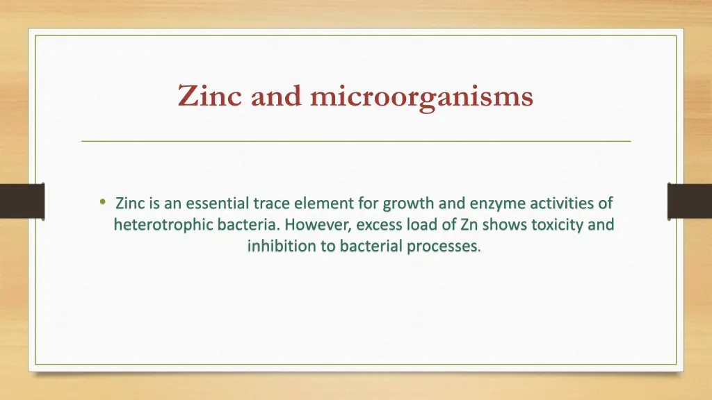 zinc and microorganisms