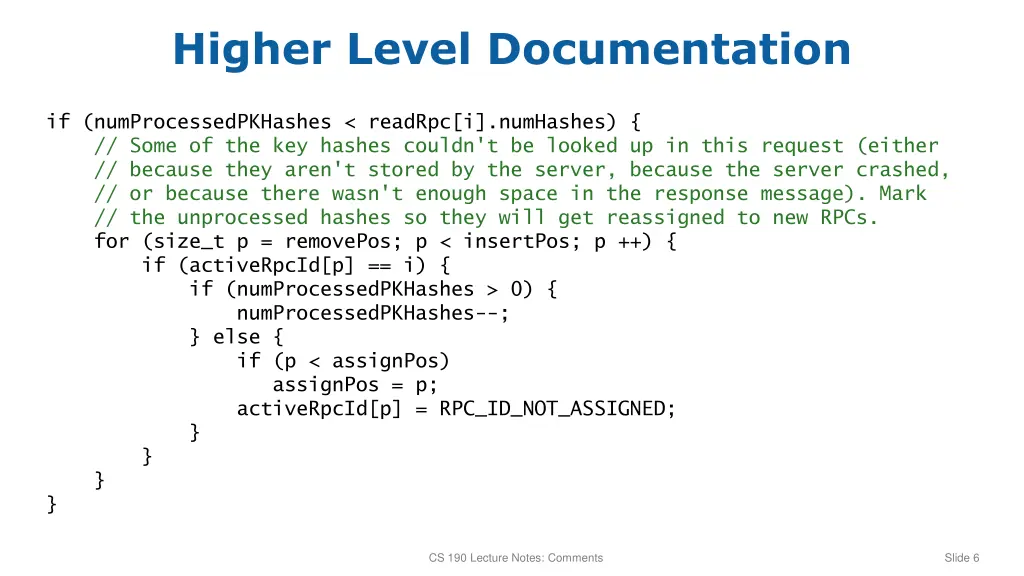 higher level documentation