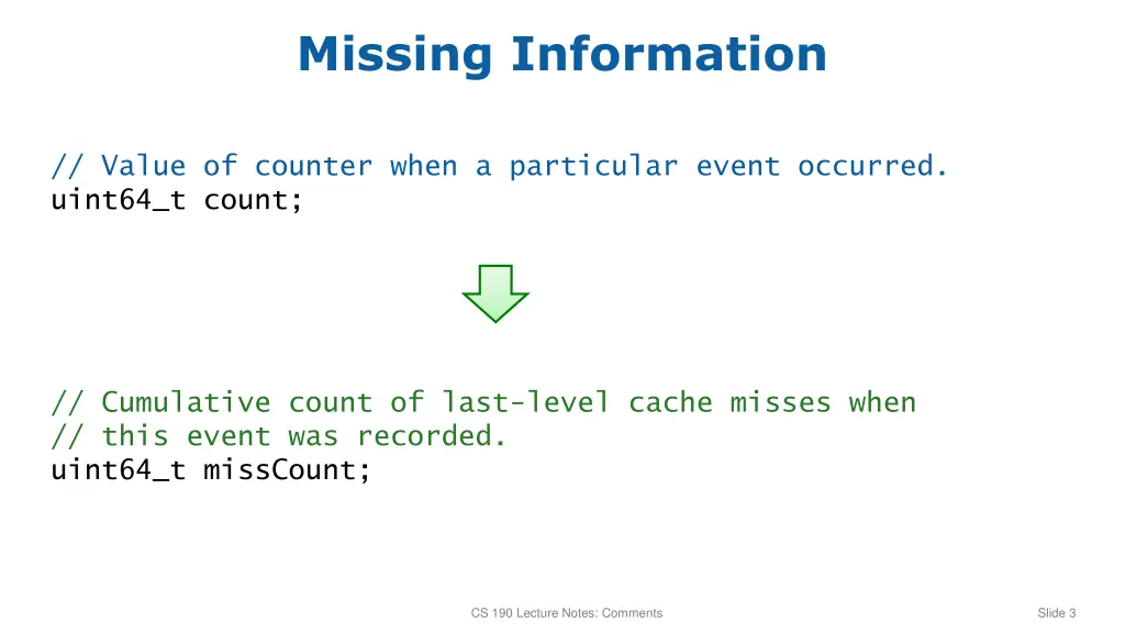 missing information