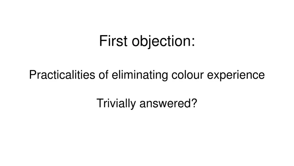 first objection 1