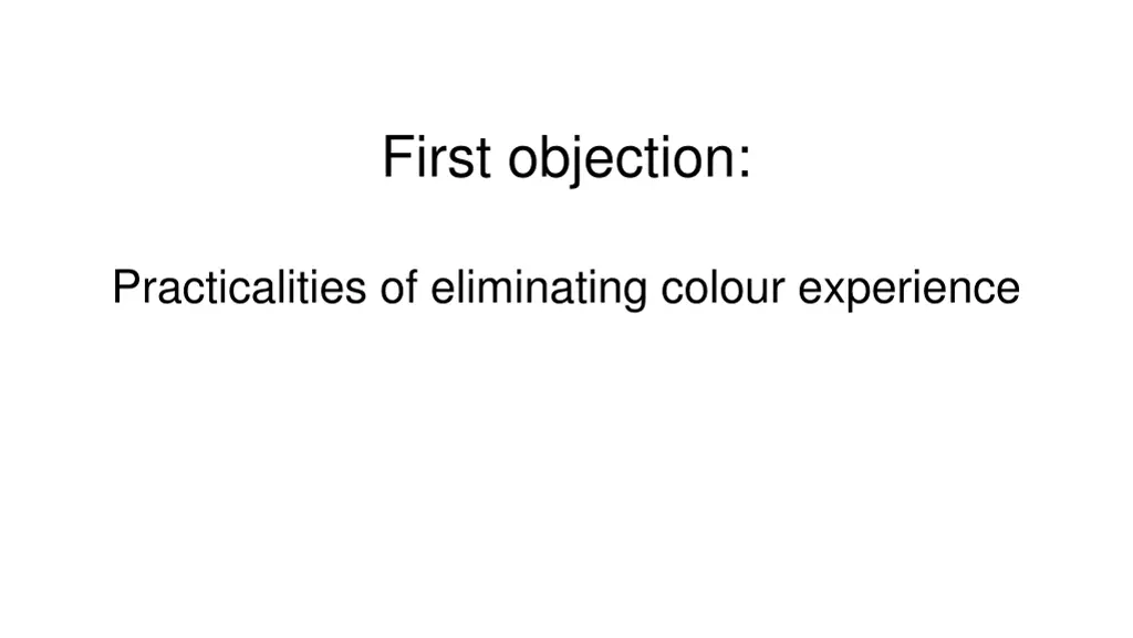 first objection
