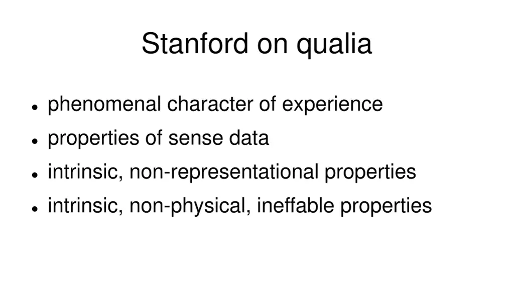 stanford on qualia