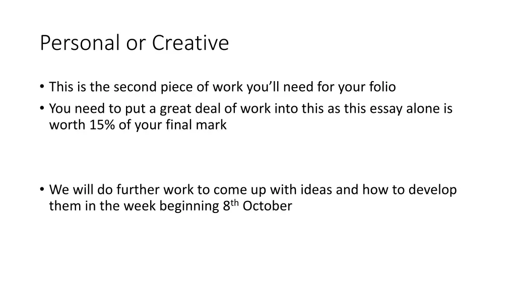 personal or creative