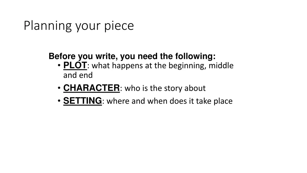planning your piece