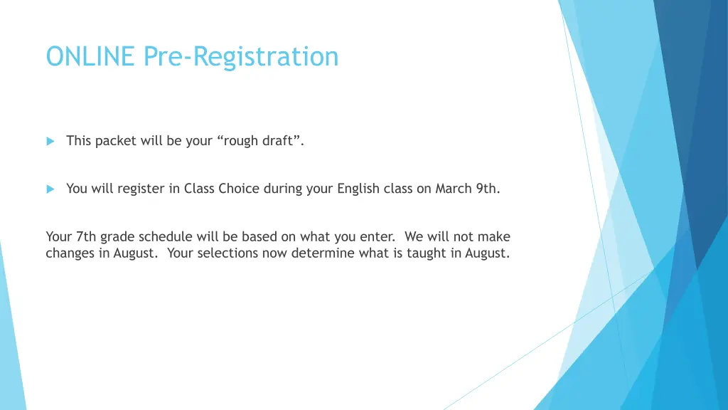 online pre registration