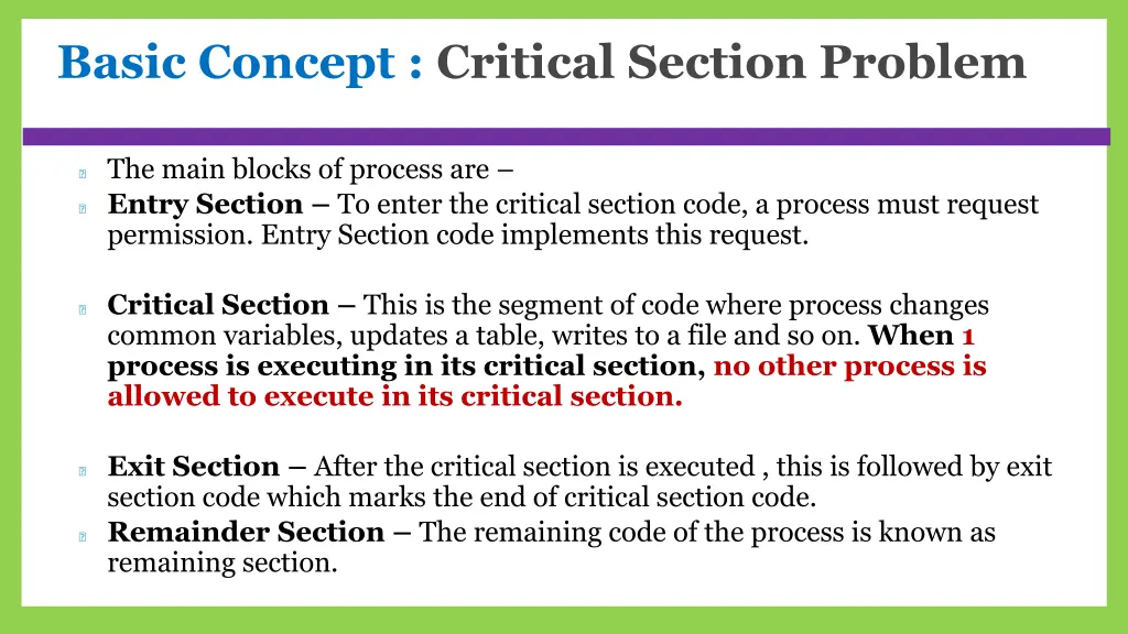 basic concept critical section problem 2