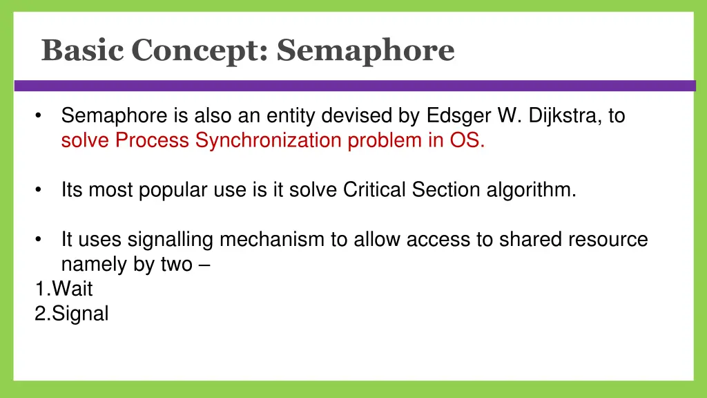 basic concept semaphore