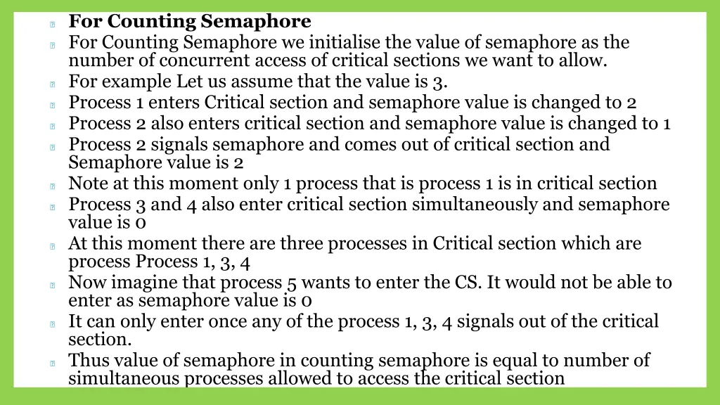 for counting semaphore for counting semaphore