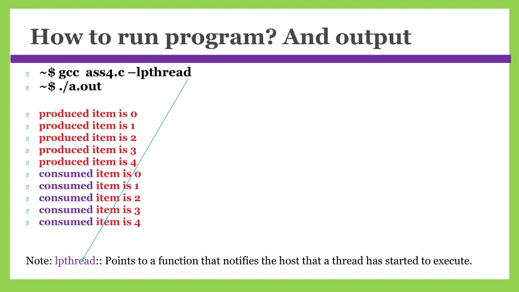 how to run program and output