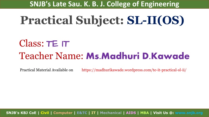 snjb s late sau k b j college of engineering
