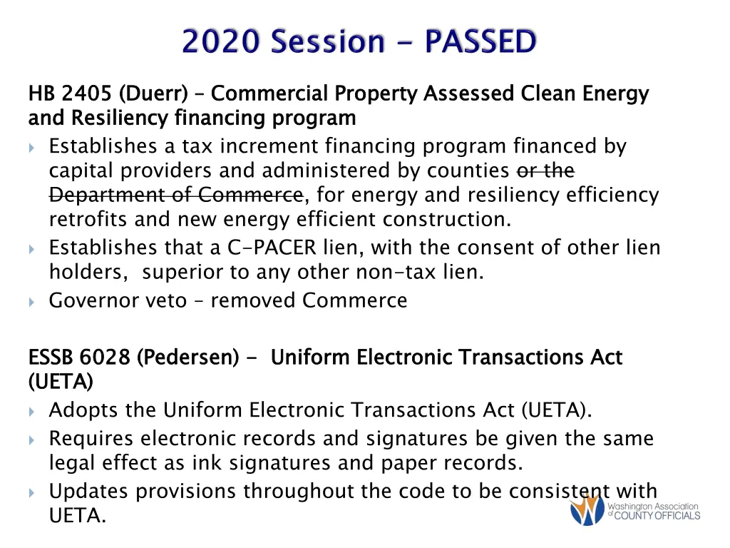 hb 2405 and resiliency financing program