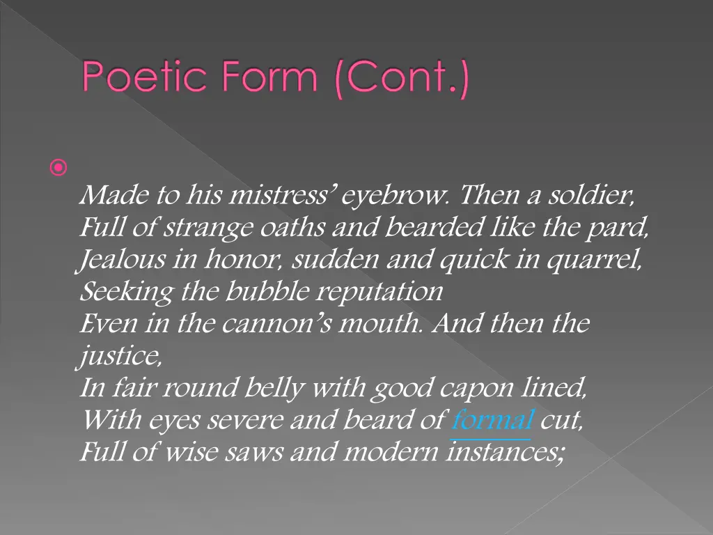 poetic form cont