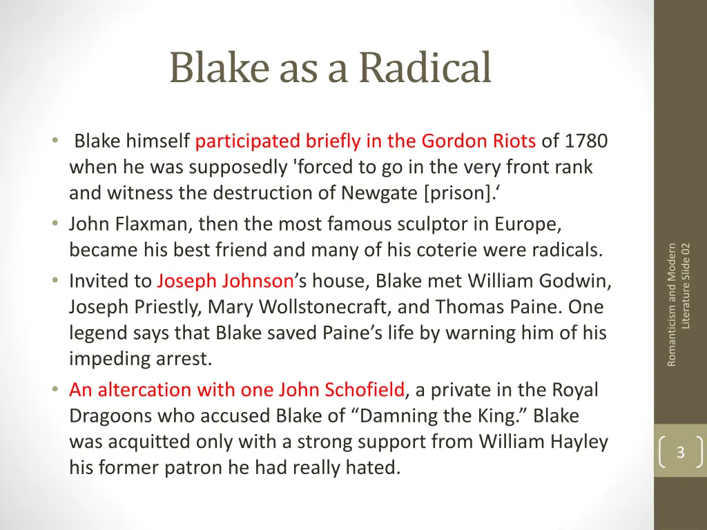 blake as a radical