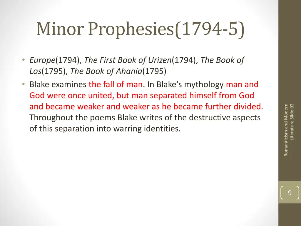 minor prophesies 1794 5