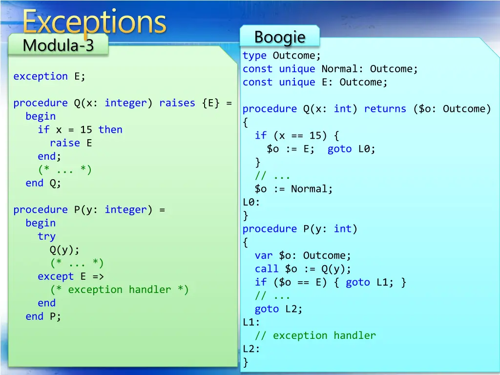 exceptions