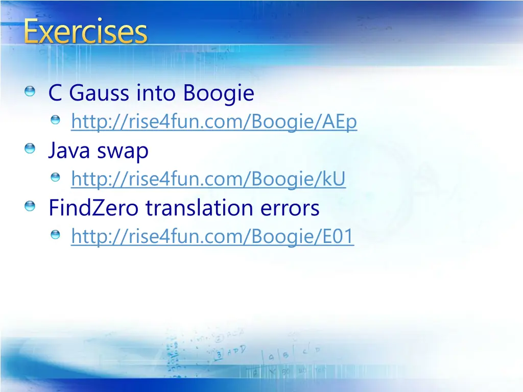 exercises