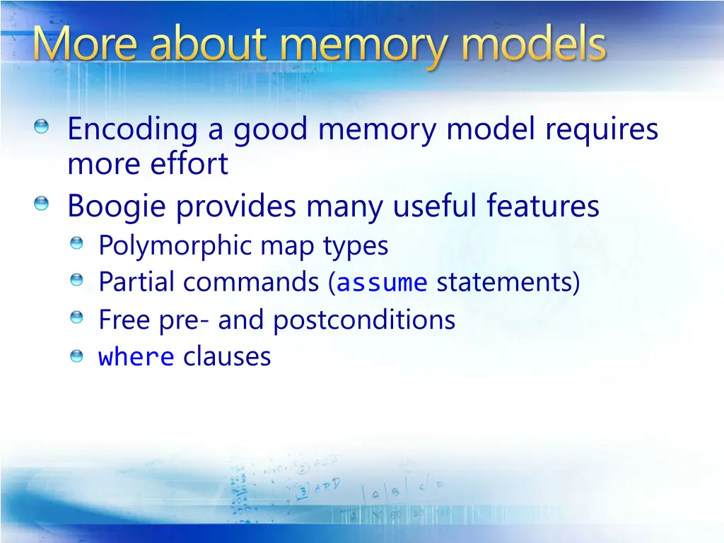 more about memory models