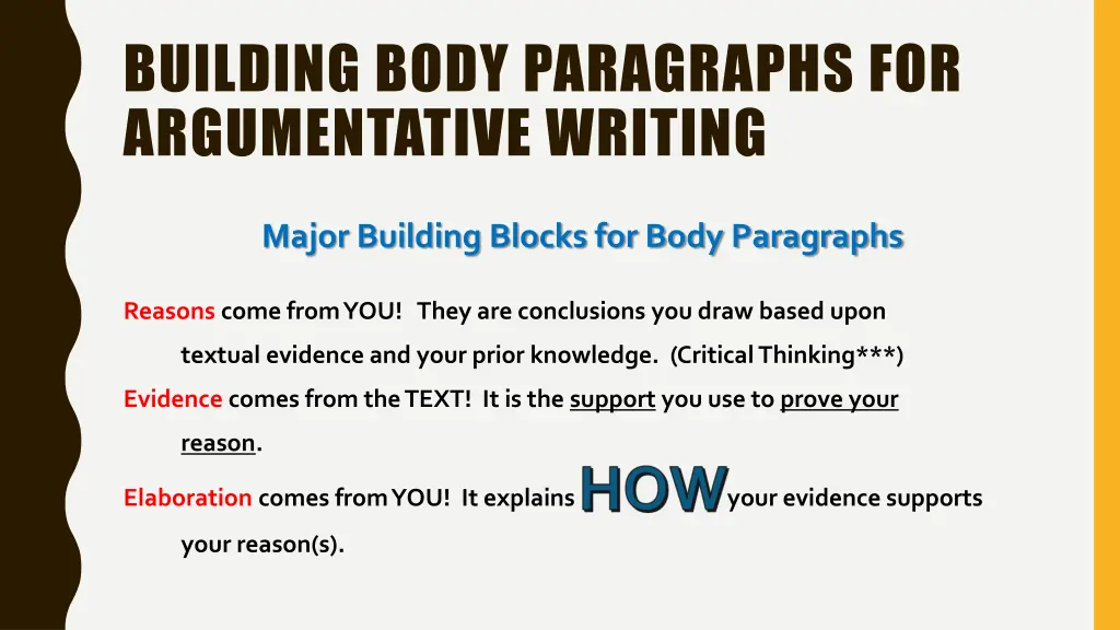 building body paragraphs for argumentative writing