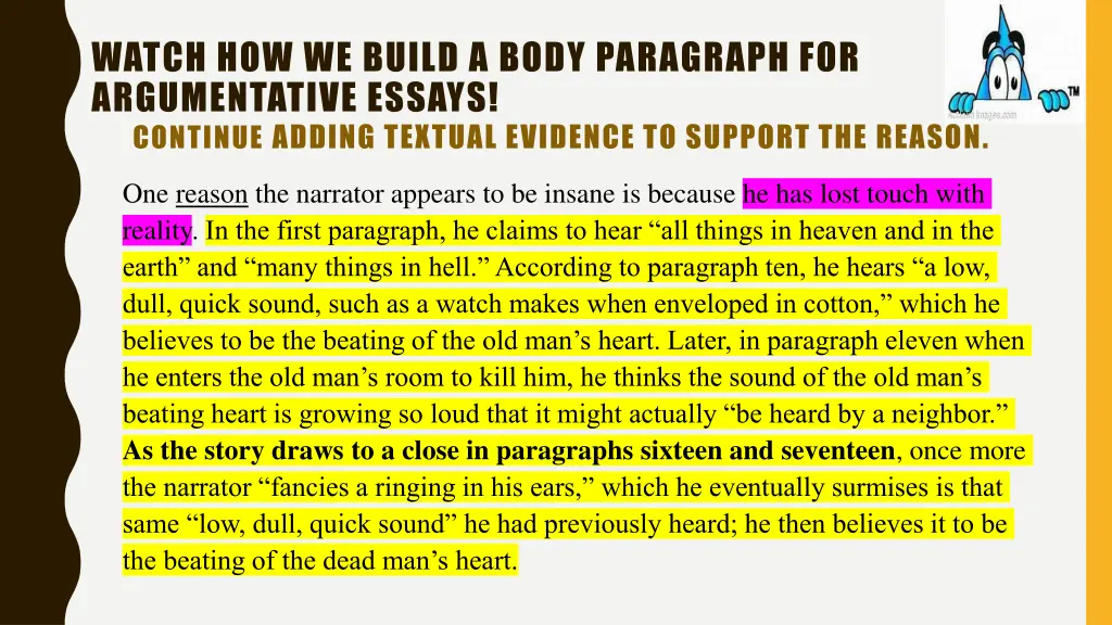 watch how we build a body paragraph 5
