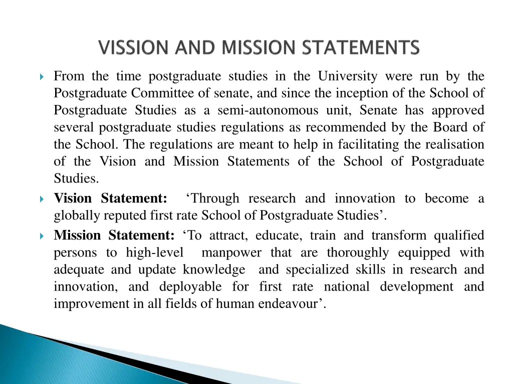 from the time postgraduate studies