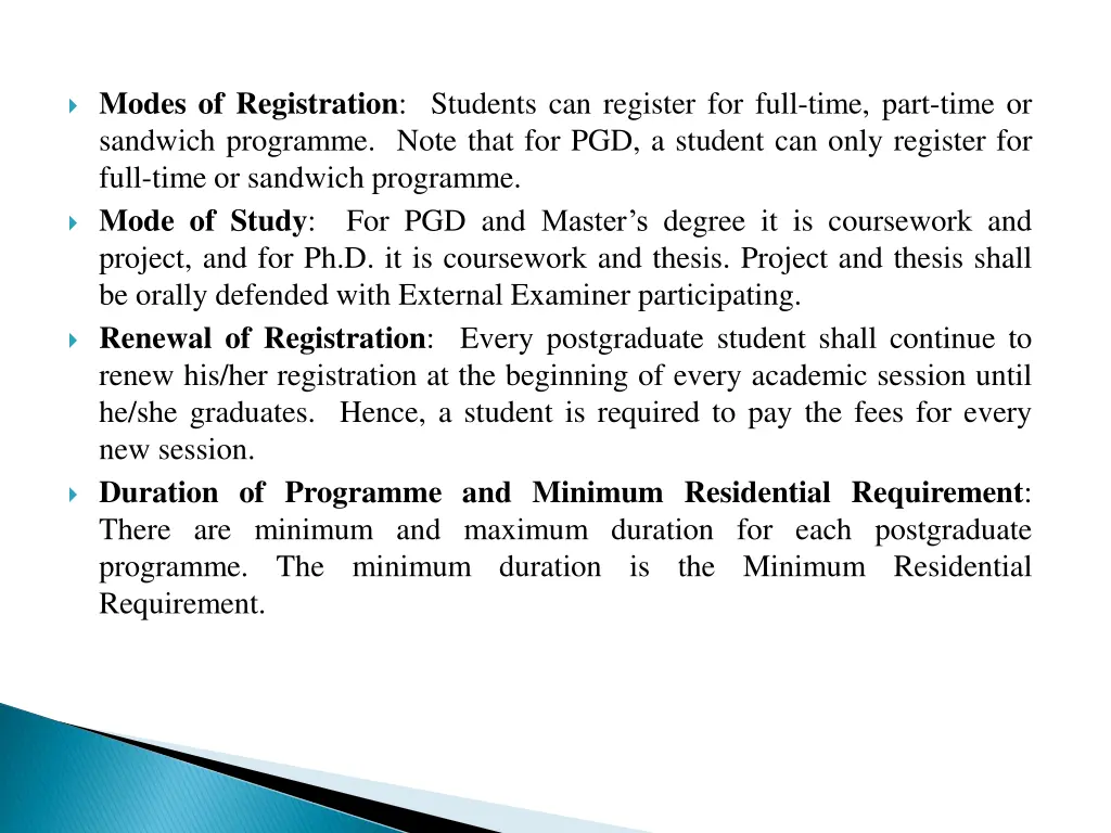 modes of registration students can register