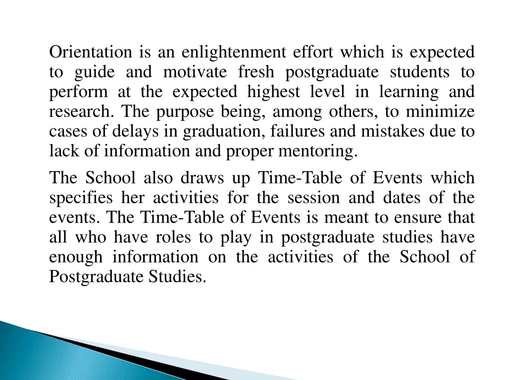 orientation is an enlightenment effort which