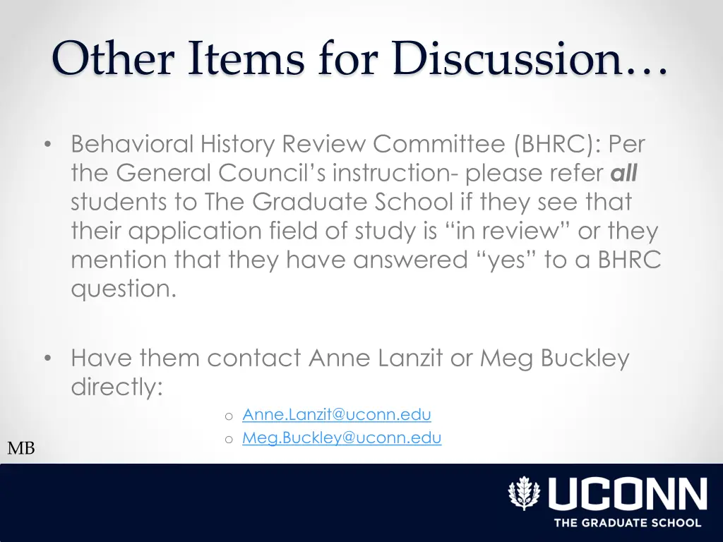 other items for discussion 1