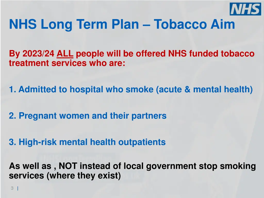 nhs long term plan tobacco aim