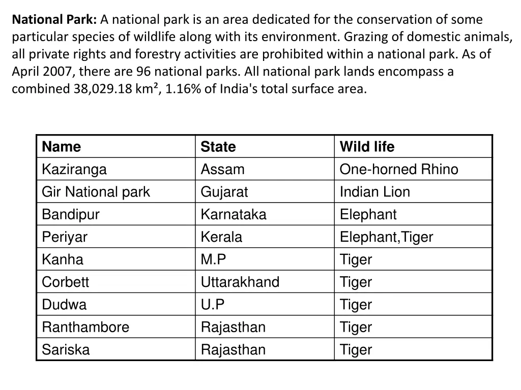 national park a national park is an area