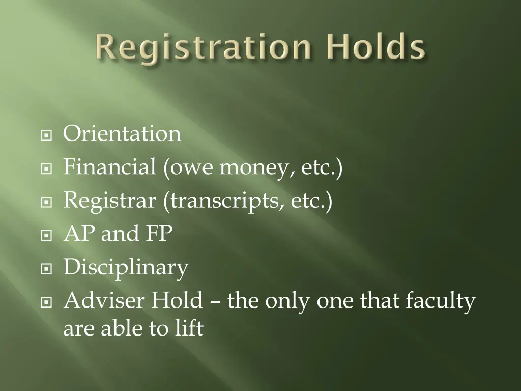 orientation financial owe money etc registrar