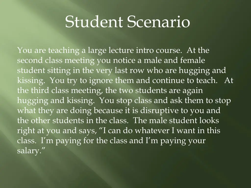 student scenario