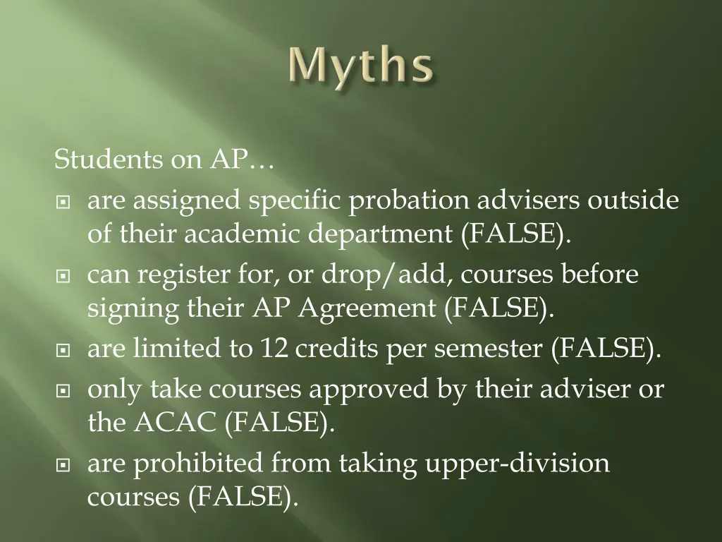 students on ap are assigned specific probation