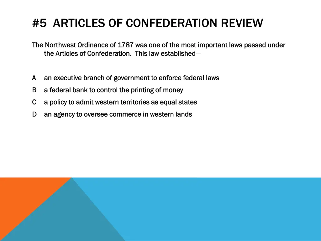 5 articles of confederation review