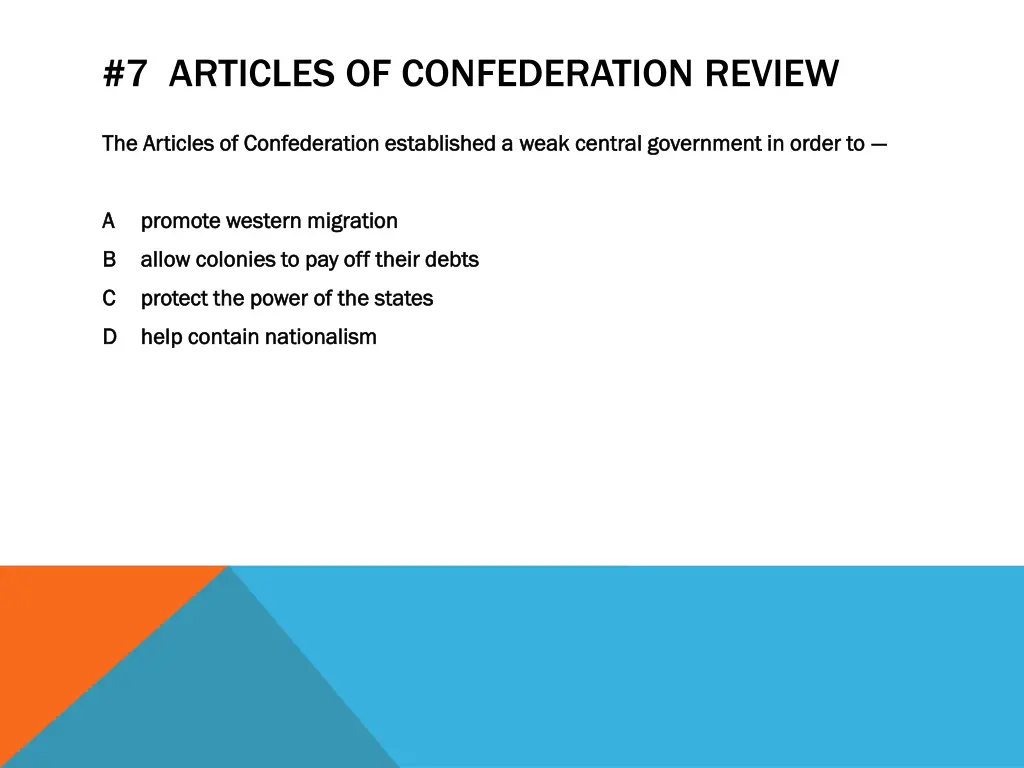 7 articles of confederation review