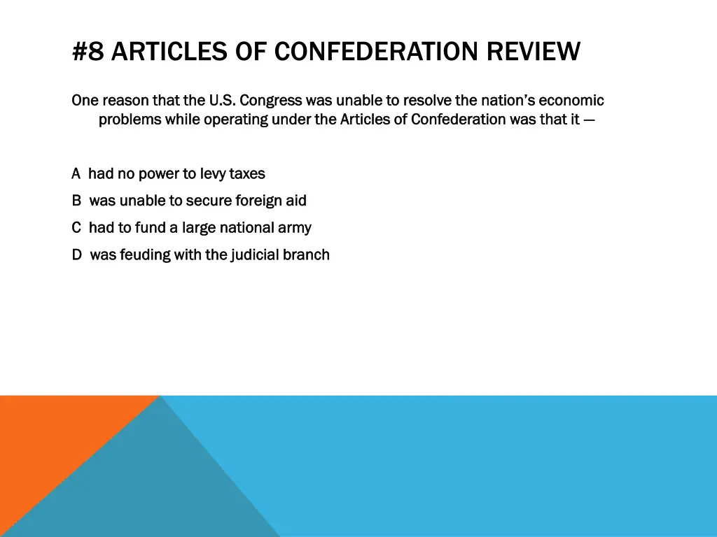 8 articles of confederation review