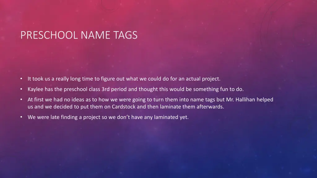 preschool name tags