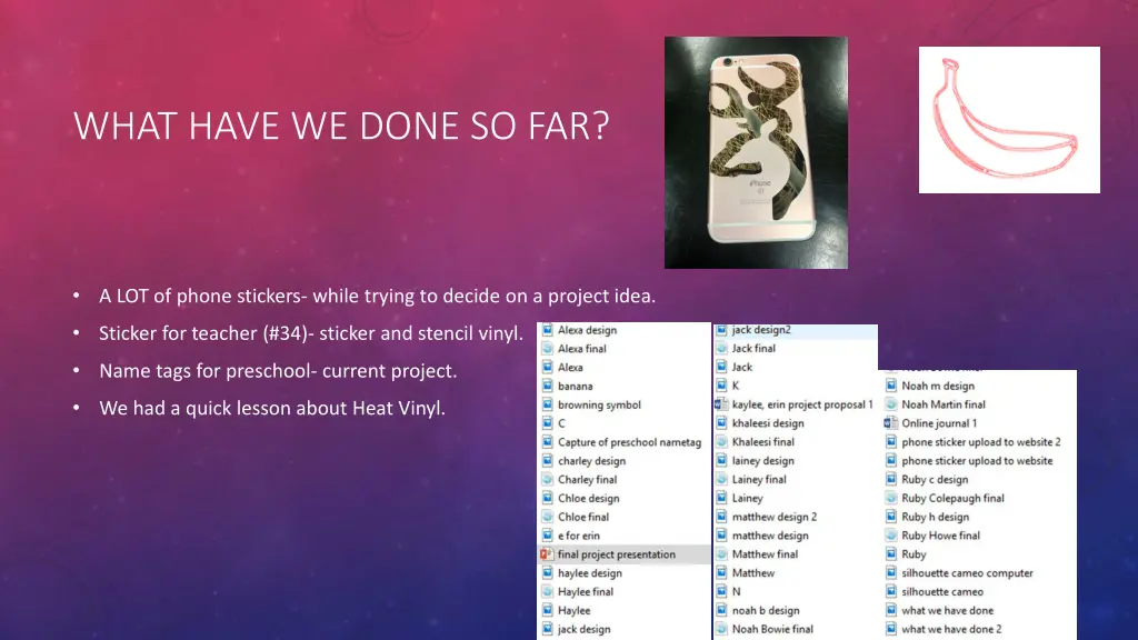 what have we done so far