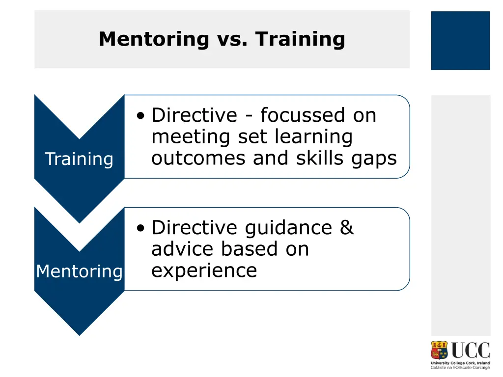 mentoring vs training