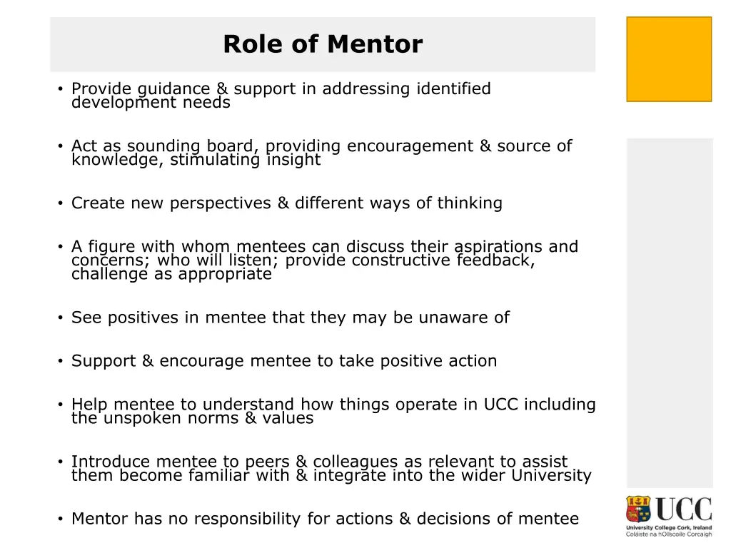 role of mentor