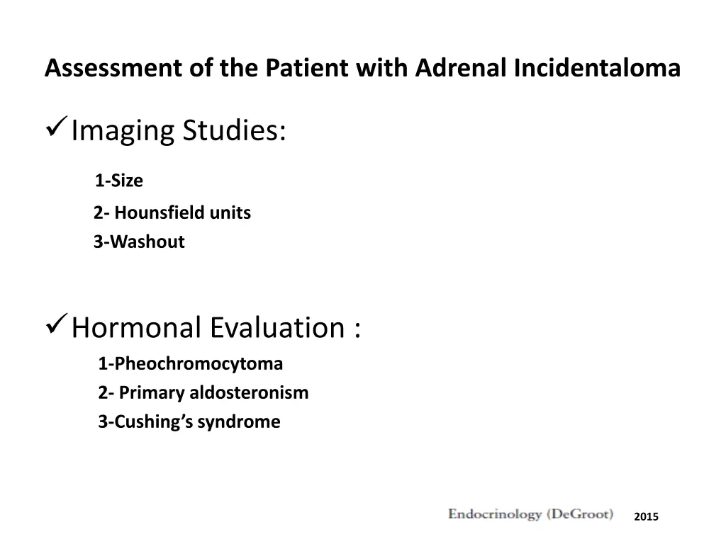 assessment of the patient with adrenal