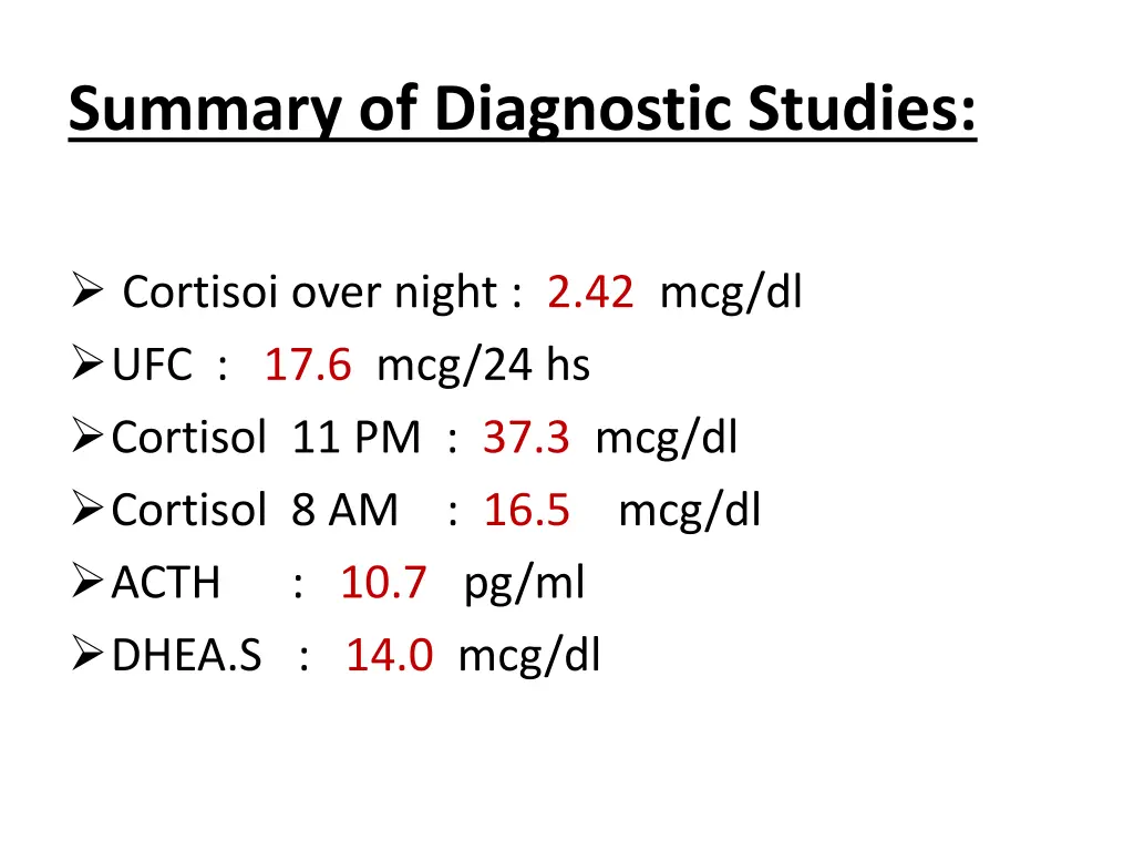summary of diagnostic studies 1