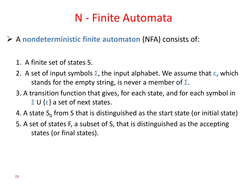 n finite automata