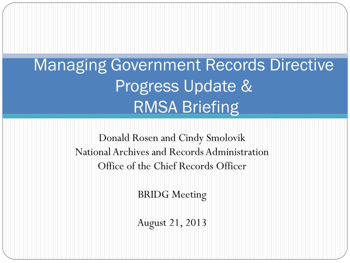 managing government records directive progress