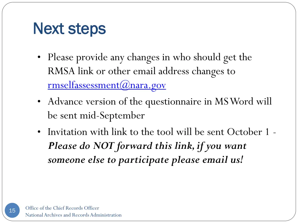next steps next steps