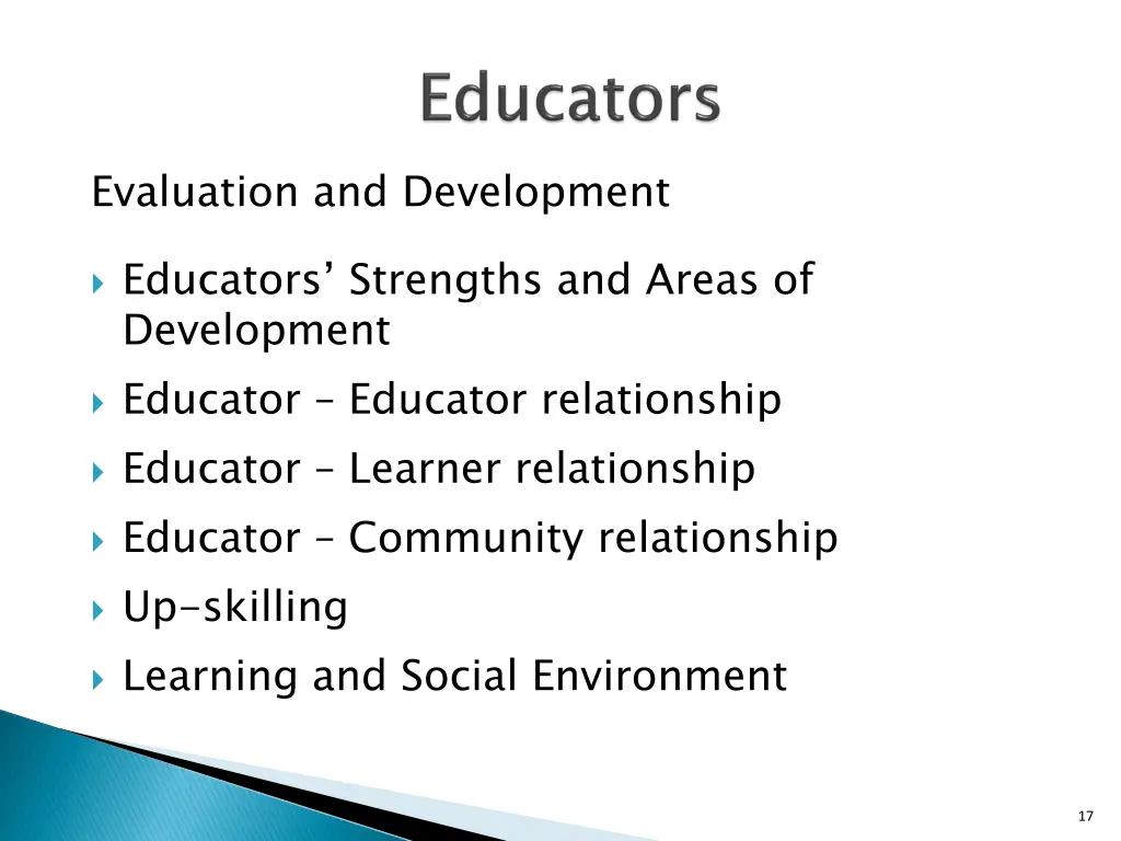 evaluation and development