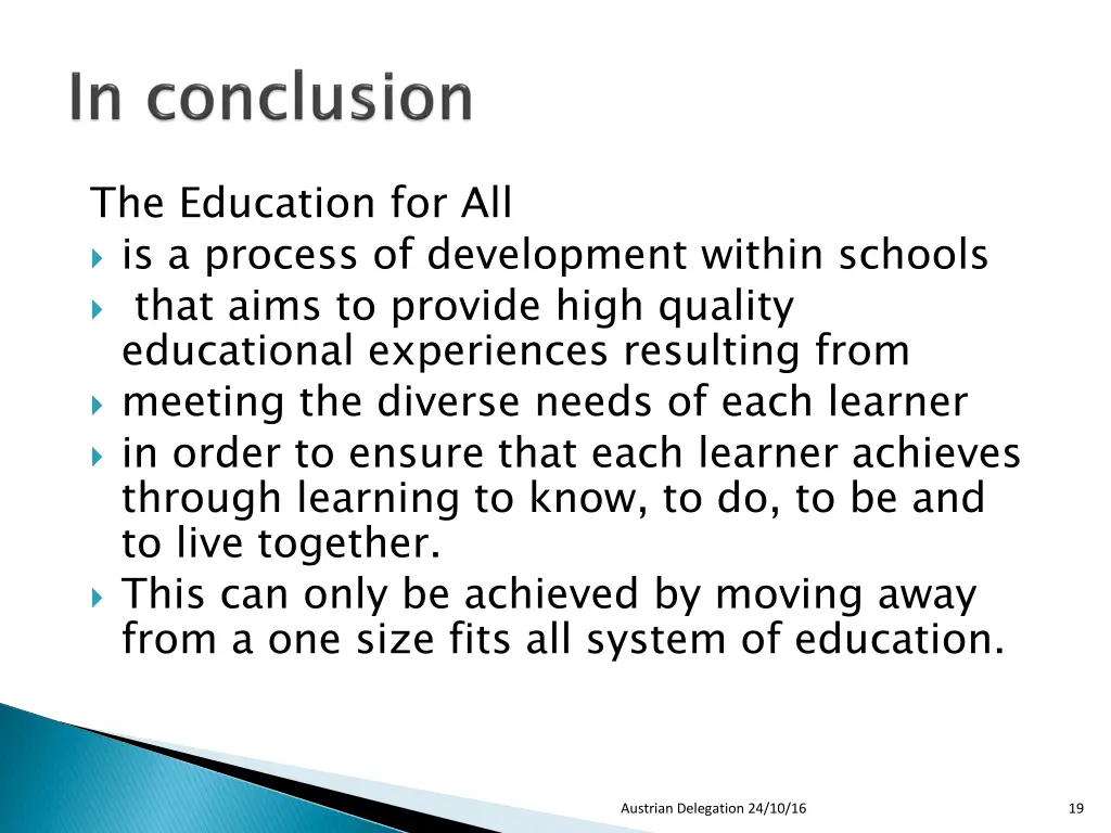 the education for all is a process of development