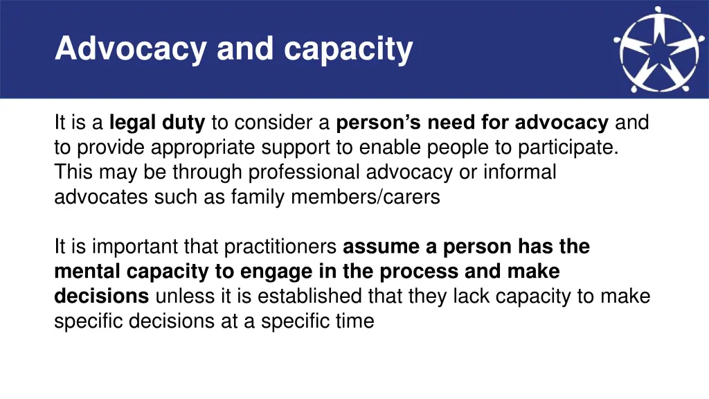 advocacy and capacity